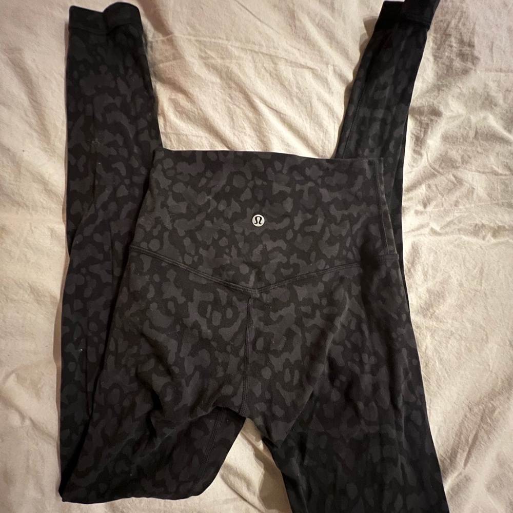 leopard print black lululemon align leggings 28inch